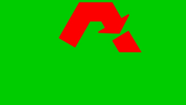 Animated Ecology Icon Red Symbol Recycle Concept Green Technology Environmental — ストック動画
