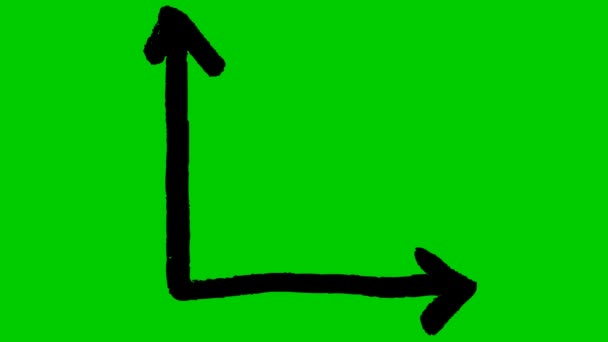 Animiertes Finanzwachstumsdiagramm Mit Trendliniendiagramm Schwarz Rotes Pfeil Symbol Wachstumstabelle Der — Stockvideo