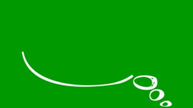 Çizim tarzında canlandırılmış beyaz konuşma bulutu sembolü. Kopyalama alanı olan karalama. Döngülü video. El çizimi vektör çizimleri yeşil arkaplanda izole edildi.