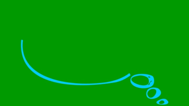 Animowany Niebieski Symbol Chmury Mowy Stylu Szkicowym Bazgroły Przestrzenią Kopiowania — Wideo stockowe