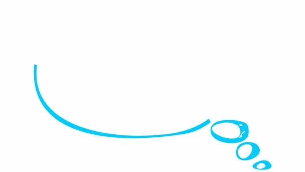 Animated Blue Speech Cloud Symbol Sketch Style Doodle Copy Space — Stockvideo