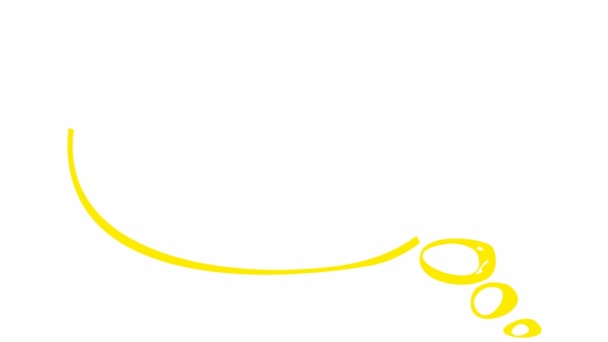Animowany Żółty Symbol Chmury Mowy Stylu Szkicowym Bazgroły Przestrzenią Kopiowania — Wideo stockowe