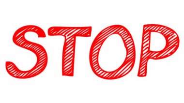 Çizim tarzında kırmızı kelime animasyonu. Mesaj Noktasıyla Karalamalar. Beyaz arkaplanda el çizimi vektör çizimleri izole.