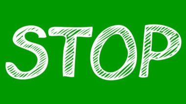 Çizim tarzında canlandırılmış beyaz kelime. Mesaj Noktasıyla Karalamalar. El çizimi vektör çizimleri yeşil arkaplanda izole edildi.