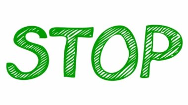 Çizim tarzında yeşil kelime animasyonu. Mesaj Noktasıyla Karalamalar. Beyaz arkaplanda el çizimi vektör çizimleri izole.