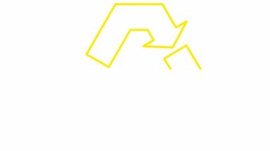 Animasyon ekoloji ikonu. Geri dönüşümün sarı sembolü. Yeşil teknoloji kavramı, çevre dostluğu. Vektör illüstrasyonu beyaz arkaplanda izole edildi.