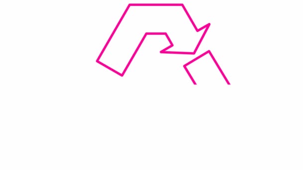 Animierte Öko Ikone Rosa Symbol Für Recycling Konzept Grüner Technologie — Stockvideo