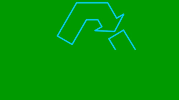 Animated Ecology Icon Blue Symbol Recycle Concept Green Technology Environmental — ストック動画