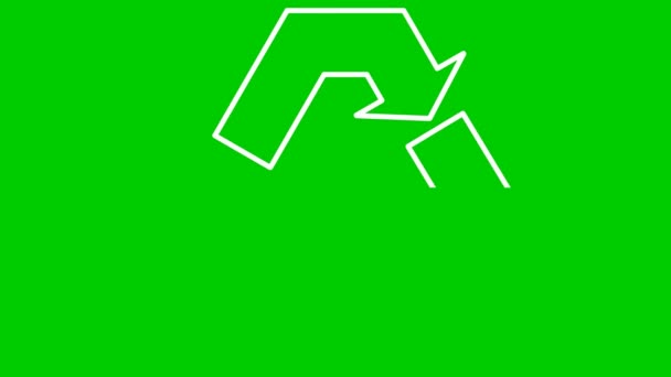 Animated Ecology Icon White Symbol Recycle Concept Green Technology Environmental — ストック動画