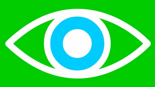 Olho Azul Animado Perto Pisca Olho Ícone Linear Vídeo Loop — Vídeo de Stock