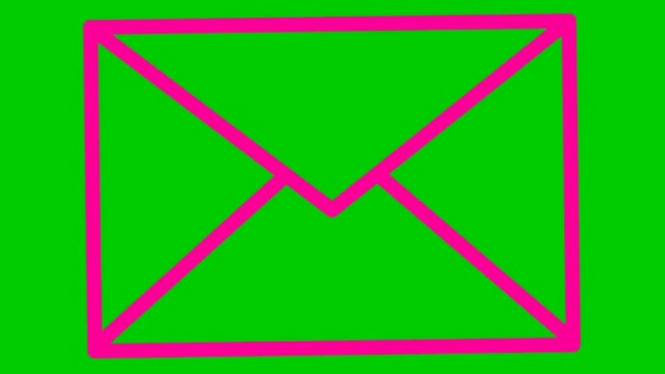 Animated Pink Line Icon Envelope Symbol Mail Concept Communication Mail — 图库视频影像