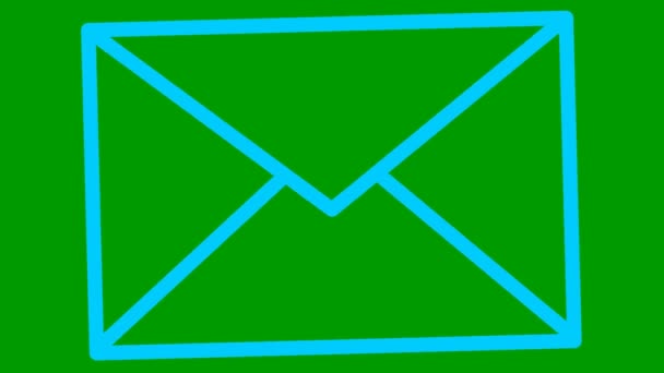 Animated Blue Line Icon Envelope Symbol Mail Concept Communication Mail — Vídeo de Stock