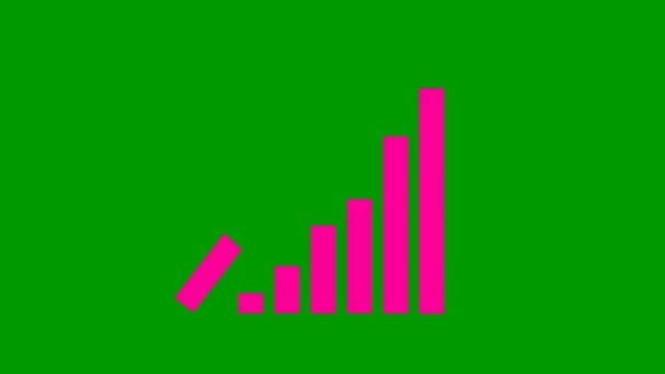 Animated Financial Growth Chart Trend Line Graph Pink Symbol Growth — Vídeos de Stock