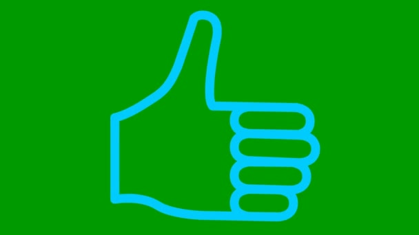 Animated Blue Line Symbol Hand Icon Looped Video Vector Flat — 图库视频影像