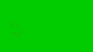 Animated background with red lines. Pattern with triangles. Video with copy space for text. Vector illustration isolated on green background.