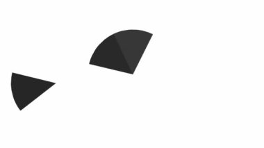 Animated gray piece of circle. Part of diagram.  Vector illustration isolated on white background.