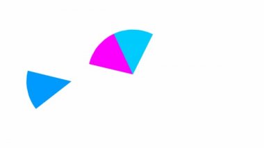 Animated color piece of circle. Multi-colored part of diagram.  Vector illustration isolated on white background.