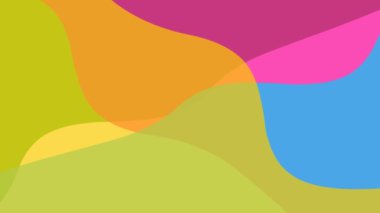 Animated color spots background. Looped video. Decorative waves gradually change shape. Flat modern vector illustration.