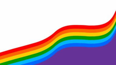 Animated color spot background. Decorative rainbow wave gradually changes shape. Looped video. Flat vector illustration isolated on a white background.