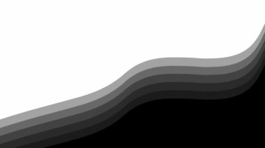 Animated black spot background. Looped video. Decorative wave gradually changes shape. Flat vector illustration isolated on a white background.