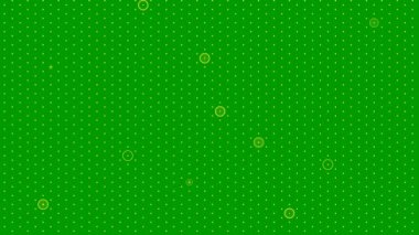 Animated yellow abstract point background. Backdrop with animation of dots. Vector illustration isolated on green background.  
