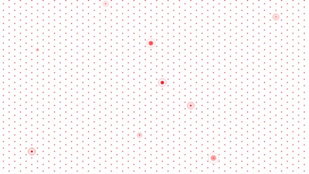 Κινούμενο Φόντο Κόκκινου Αφηρημένου Σημείου Backdrop Κινούμενα Σχέδια Των Κουκίδων — Αρχείο Βίντεο