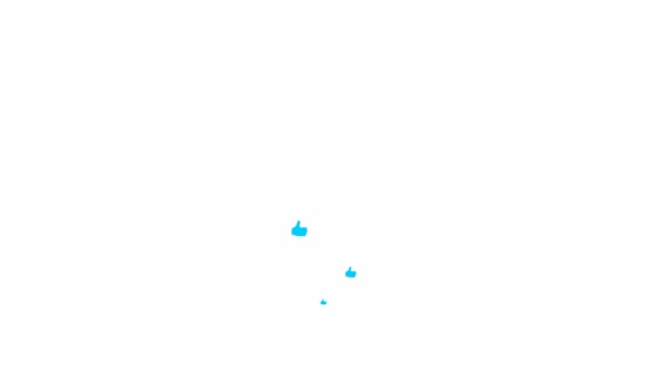 Animated Blue Likes Fly Bottom Top Looped Video Vector Flat — Video