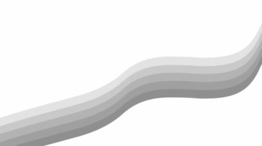 Animated gray stripe. Looped video. Decorative wave gradually changes shape. Flat vector illustration isolated on a white background.