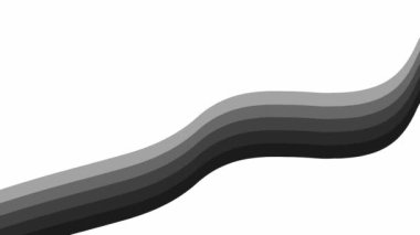 Animated black stripe. Looped video. Decorative wave gradually changes shape. Flat vector illustration isolated on a white background.