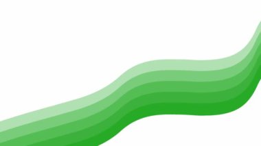 Animated green stripe. Looped video. Decorative wave gradually changes shape. Flat vector illustration isolated on a white background.
