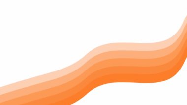 Animated orange stripe. Looped video. Decorative wave gradually changes shape. Flat vector illustration isolated on a white background.