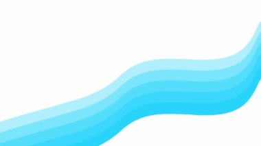 Animated blue stripe. Looped video. Decorative wave gradually changes shape. Flat vector illustration isolated on a white background.