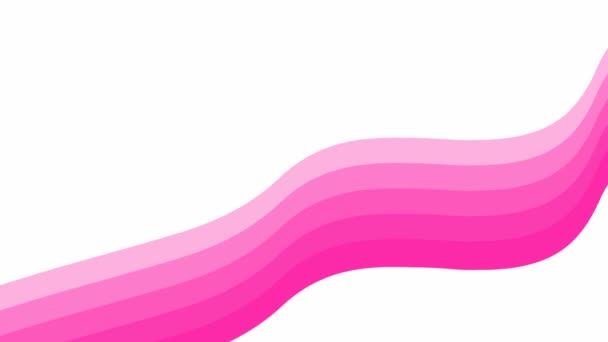 Animated Pink Stripe Looped Video Decorative Wave Gradually Changes Shape — Video Stock