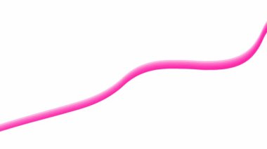 Animated pink stripe. Decorative line. Wave gradually changes shape. Looped video. Flat vector illustration isolated on a white background.