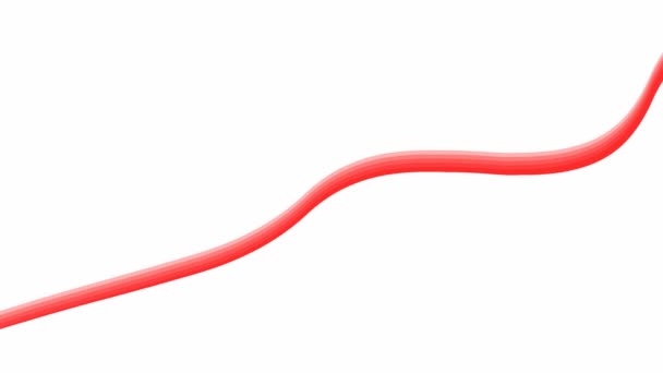 Animated Red Stripe Decorative Line Wave Gradually Changes Shape Looped — Video Stock