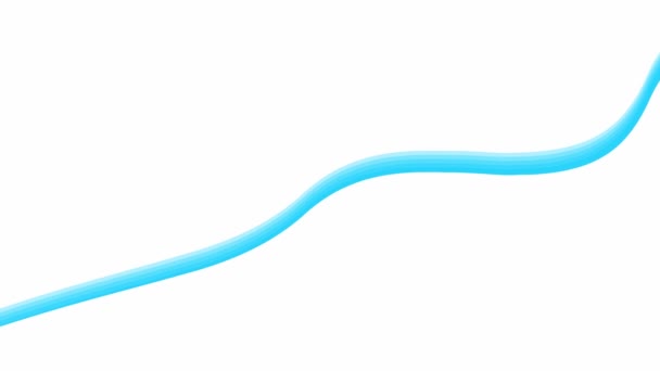 Animated Blue Stripe Decorative Line Wave Gradually Changes Shape Looped — Stockvideo