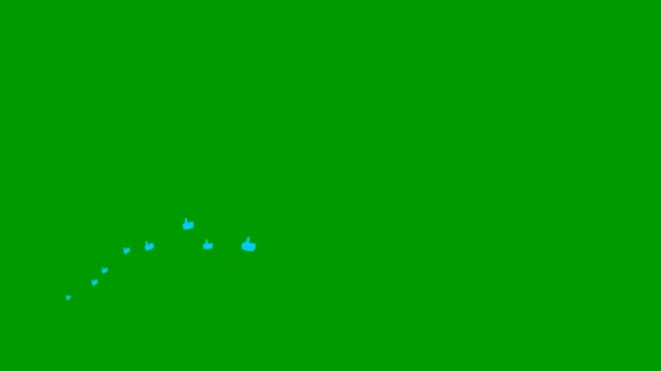 Animated Blue Likes Fly Left Right Wave Flying Hands Looped — Wideo stockowe