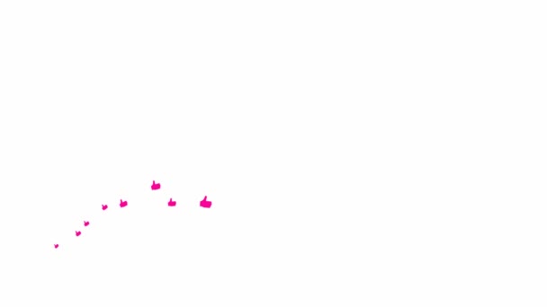 Animated Pink Likes Fly Left Right Wave Flying Hands Looped — Stok Video
