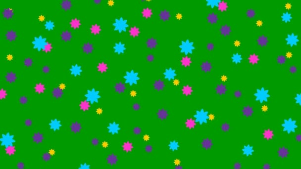 Animated Color Flowers Fly Top Bottom Looped Video Vector Illustration — Vídeos de Stock
