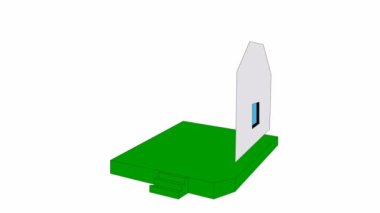 Symbol of house. Flat icon. The process of building a house. Concept of home, real estate. Vector illustration isolated on white background.