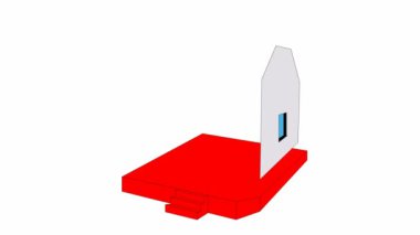 Symbol of house. Flat icon. The process of building a house. Concept of home, real estate. Vector illustration isolated on white background.