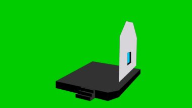 Symbol of house. Flat icon. The process of building a house. Concept of home, real estate. Vector illustration isolated on green background.