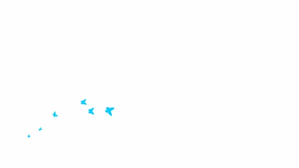 Animated Blue Butterflies Fly Left Right Wave Butterflies Concept Summer — Vídeo de stock