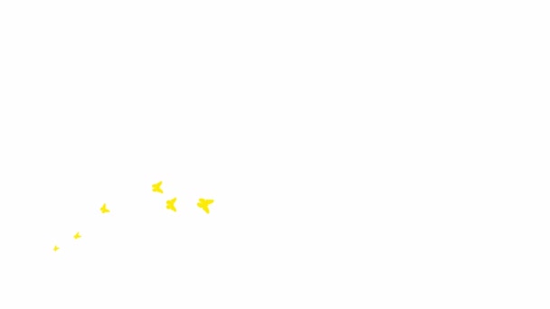 Animated Yellow Butterflies Fly Left Right Wave Butterflies Concept Summer — Stockvideo