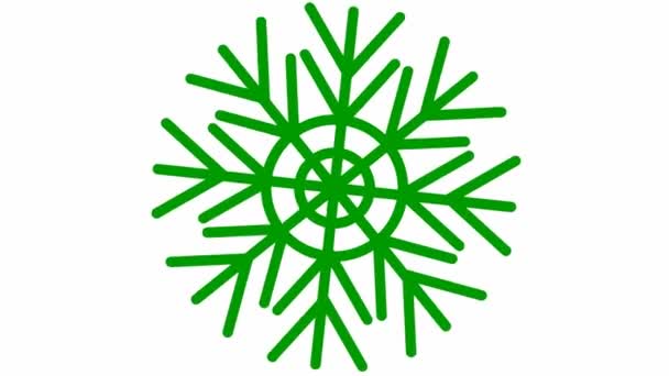 Fiocco Neve Verde Animato Sta Girando Concetto Inverno Raffreddamento Freddo — Video Stock