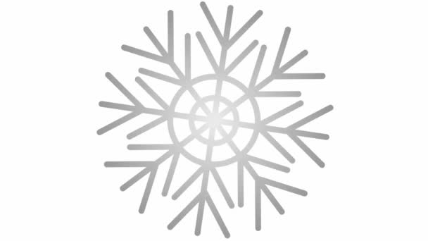 Animerad Silver Snöflinga Snurrar Begreppet Vinter Kallt Vektor Illustration Isolerad — Stockvideo