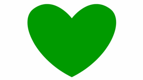 Animerat Grönt Hjärta Dunkar Loopas Video Att Slå Hjärtat Vektor — Stockvideo