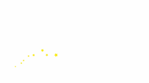 Живые Жёлтые Звёзды Летают Слева Направо Волна Летающих Звезд Векторная — стоковое видео