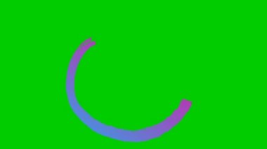 Çember okun canlandırılmış simgesi. Pembe mavi sembol. Döngülü video. El çizimi vektör çizimi yeşil arkaplanda izole edildi.