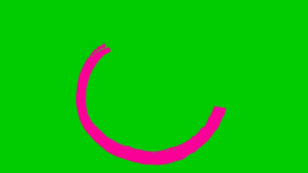 Icono Animado Flecha Circular Símbolo Rosa Vídeo Bucle Ilustración Vectorial — Vídeos de Stock